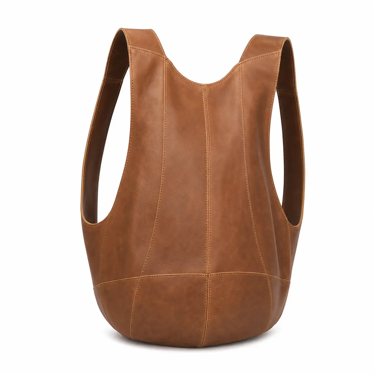 Cozy Retro Backpack  Women Students Soft Pu Leather Casual Daypack Curved Shoulder Straps Lightweight Everyday Bag  School Work Travel Oiled Waxed Finish Solid Color Trendy