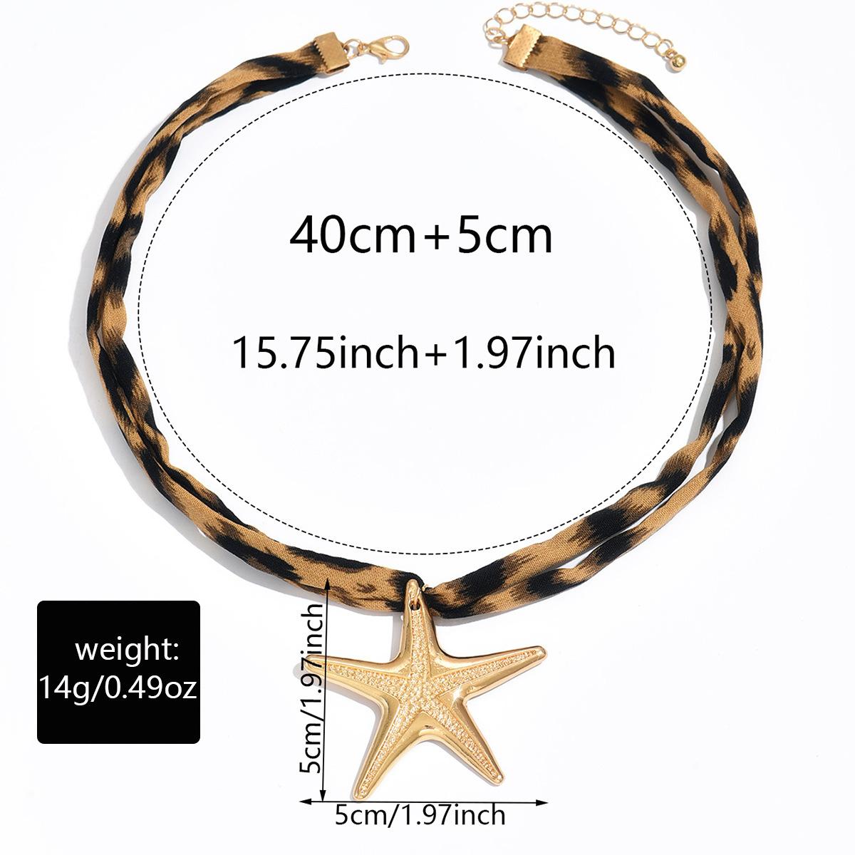 Wholesale cross necklaces for European and American cross-border markets, leopard print, flower, heart pendants, summer ocean shell and starfish collarbone chains