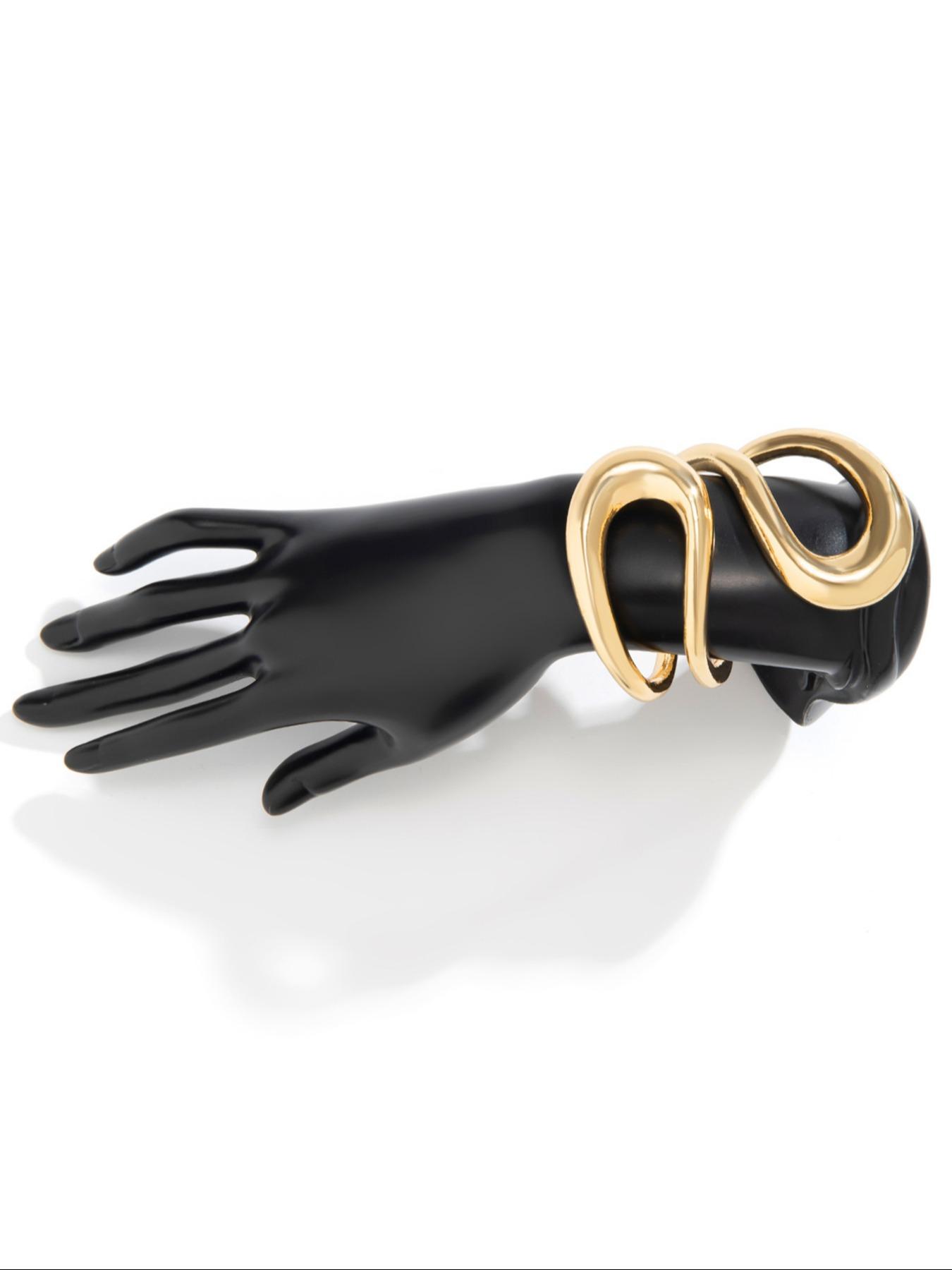 Women's Temperament Geometric Design Cuff Bangle, All-match Jewelry for Women for Party, Daily Clothing Decor, Exquisite Jewelry for Birthday Gift, Elegant Minimalist Bangle