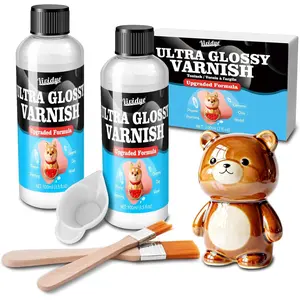 200ml/7oz Upgraded Ultra-Gloss Air Dry Clay Glaze Varnish Sealant, High Gloss Finish, Scratch Resistant, Anti-Yellowing, Waterproof for Pottery, Polymer Clay, Acrylic Painting