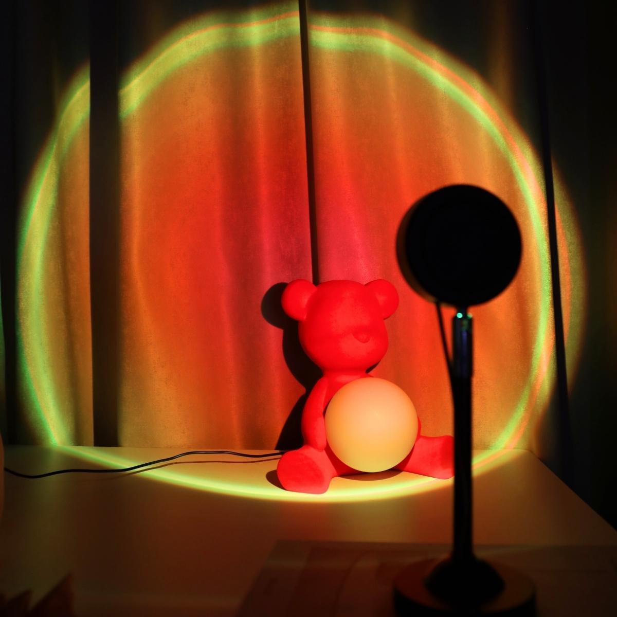 RGB Color-Changing LED Projector Night Light with Remote Control, Ambient Room Light for Bedroom, Living Room and Home Decor