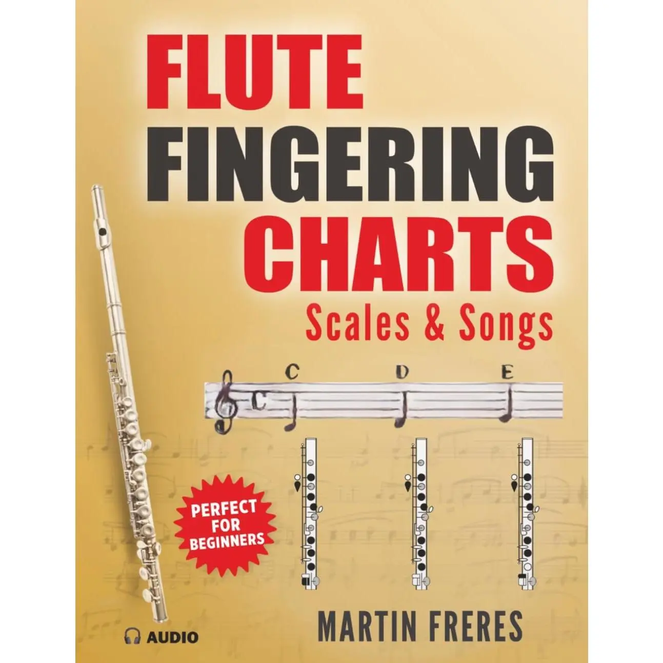 Flute Fingering Charts, Scales & Songs: A Complete Beginner's Reference for playing the Flute