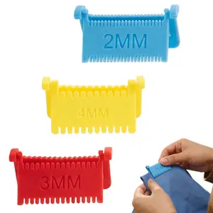 Clip-On Sewing Ruler, 2026 New Clip-On Sewing Edge Guide Non-Slip Hand Stitch Tool Ruler Hand Quilting Gauge for Even Stitches Blanket with 2mm, 3mm, 4mm (3PCS)