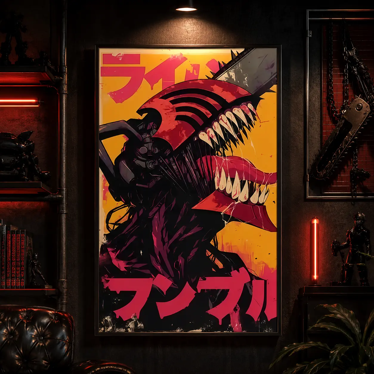 Chainsaw Man Manga Poster Denji Japanese Premium Wall Art Poster HD Print Home Office Decor Unique Trendy Gift, Canvas Wall Art Print, Anime Room Decor for Bedroom Dorm Gaming Room, Japanese Manga Poster, Gift for Anime Fans, Otaku Decor, Anime Wall Art