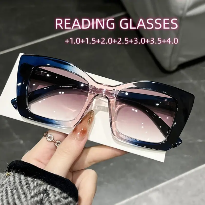 1 Pair of Ladies Cat Eye Retro Reading Glasses, Clear Transparent Computer Presbyopic Glasses +1.0 to +4.0, Reading Eyeglasses