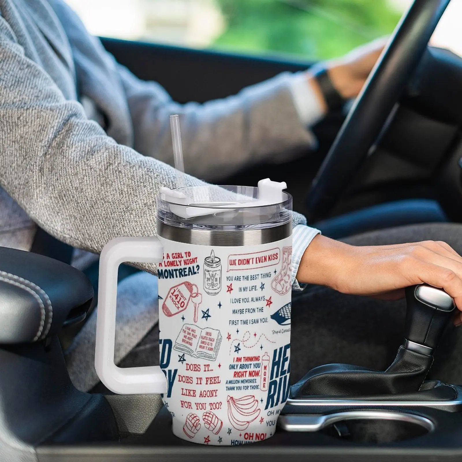Stainless Steel Coffee Mug Travel Mug 40oz Insulated Vacuum Tumbler With Handle And Straw Stainless Steel Coffee Mug Travel Mug 40oz Insulated Vacuum Tumbler With Handle And Straw