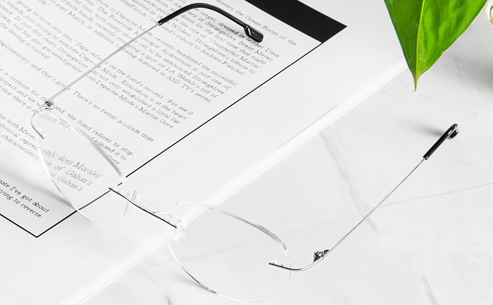 Round rimless reading glasses super light titanium alloy Reader for men and women