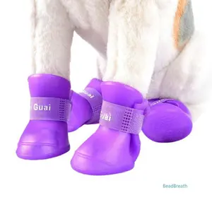 Soft Silicone Dog Rain Boots, Anti-slip Dirt-proof Pet Shoes All Season Footwear for Large Breeds