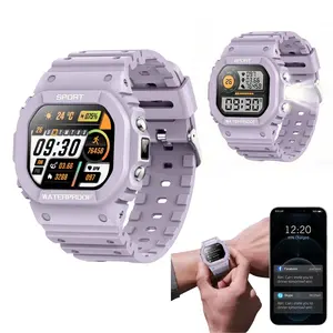 Military Smart Watch with Led Flashlight, Men’s Fitness Tracker,  1.75Inch Screen, IP68 Waterproof, 300Mah Battery, Heart Rate Monitor, Bluetooth Call, Text Notification, 100+ Sports Modes, Activity Tracking