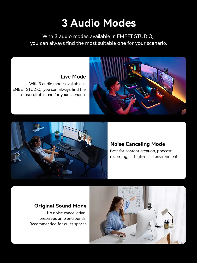 EMEET PIXY Wired 4K AI PTZ Webcam - AI-Powered, 0.2s PDAF Autofocus, 1/2.55'' Sensor, 3 Mics, Privacy Mode, Gesture Control, Audio-Enabled for Streaming/Vlogging, PC Accessories, Switch Gaming/OBS Use