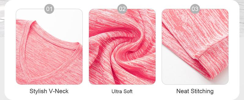 Womens Long Sleeve Workout Tops Moisture Wicking Athletic Shirts Running Quick Dry V Neck T Shirts for Women