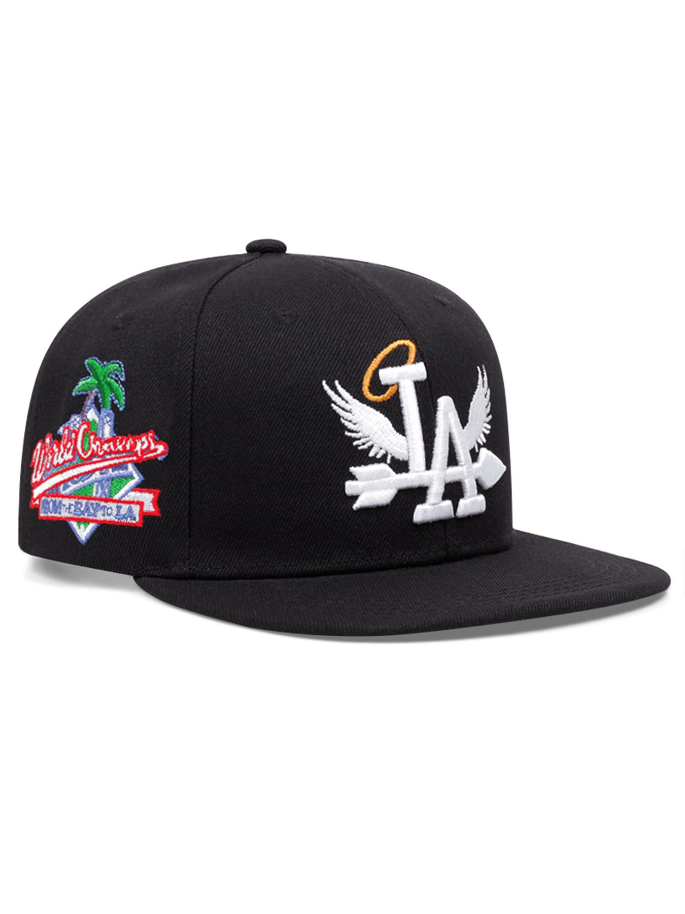 2026 Personalized New LA Wings Side Coconut Tree Embroidery, Custom Embroidered Hat, Trendy Street Hip Hop Hat Outdoor Sunshade Hat Baseball Hat Adjustable Flat Edge Hat Suitable for Men and Women Adjustable Snapback Cap