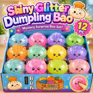 Surprise Shiny Dumpling Baozi Blind Box Set, Creative Slow Rebound Squishy Fidget Toy Anxiety Relief Squeeze Figurine, Rare Mystery Collectible Box, Portable Desktop Calming Gadget Holiday Exchange Souvenir Tabletop Ornament