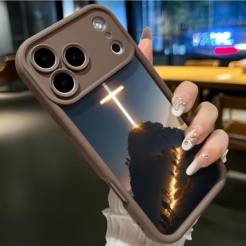 Cross Pattern Soft&Flexible TPU Silicone Phone Case For iPhone 17 Pro Max AIR 16 15 14 13 12 11 Plus XSMAX Cases Durable|Shockproof|Full Camera Protection|Anti-Scratch|Anti-Fingerprint|Slim Fit|Gift For Girlfriend/Men/Women