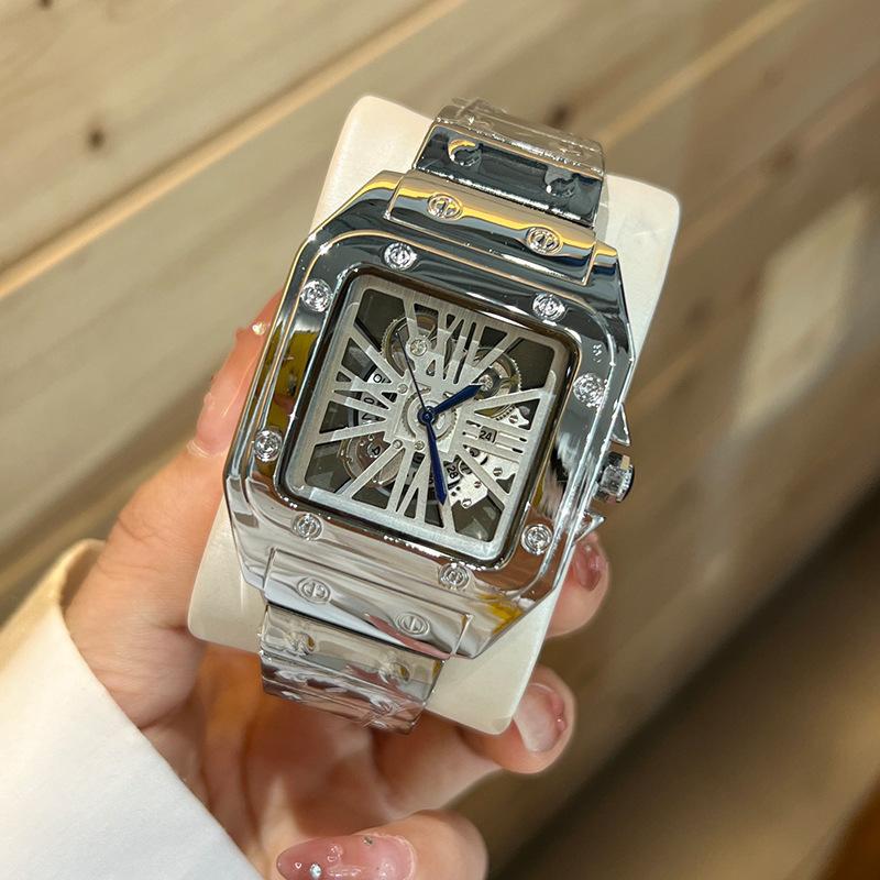 Kadi Men's Alloy Quartz Watch Hollow Transparent Bottom Men's Business Quartz Watch Wristwatch