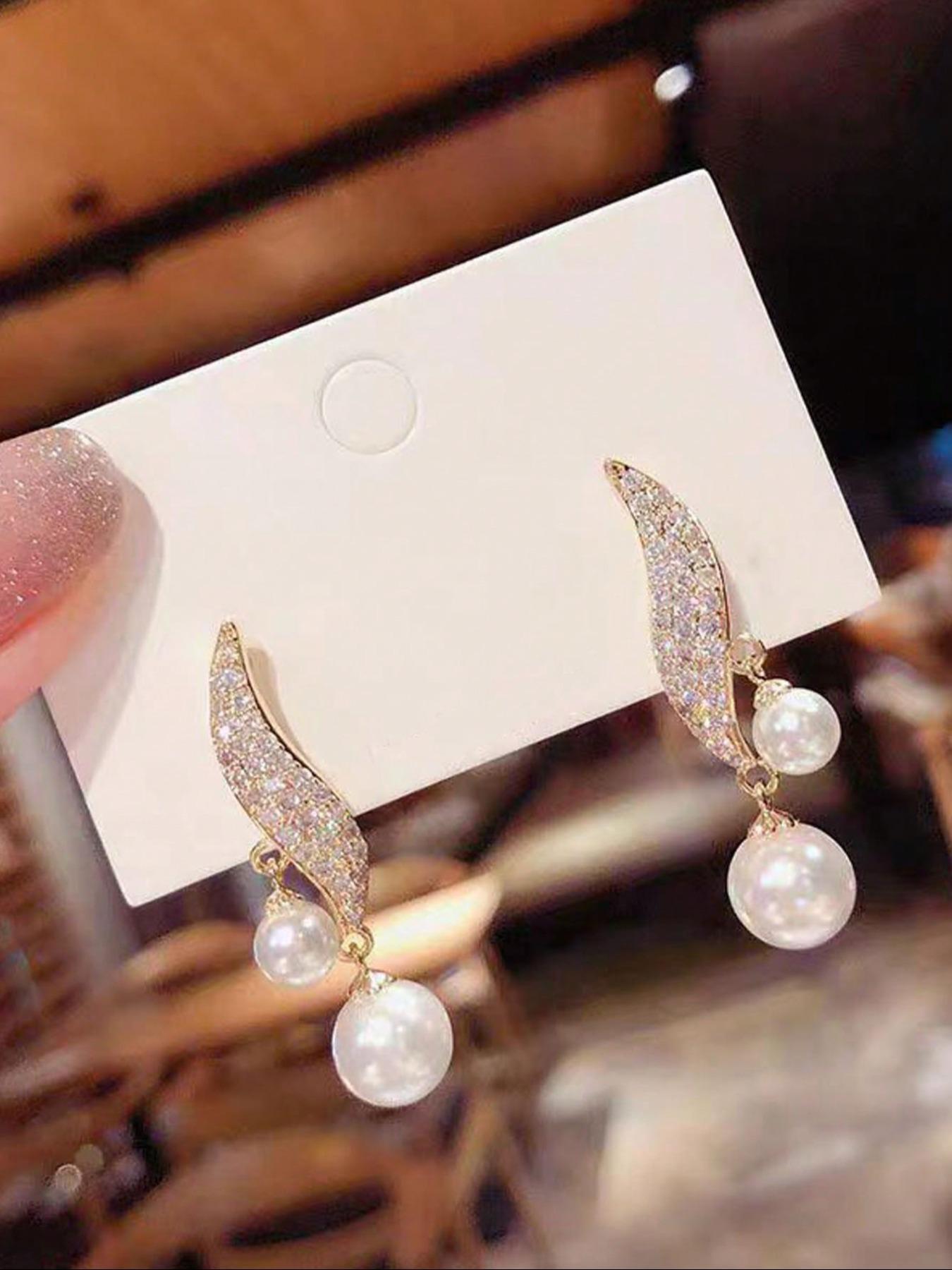 Faux Pearl Decorated High Quality Earrings, Elegant Jewelry for Party, Daily Clothing Decor, Trendy All-match & Exquisite Jewelry for Birthday Gift