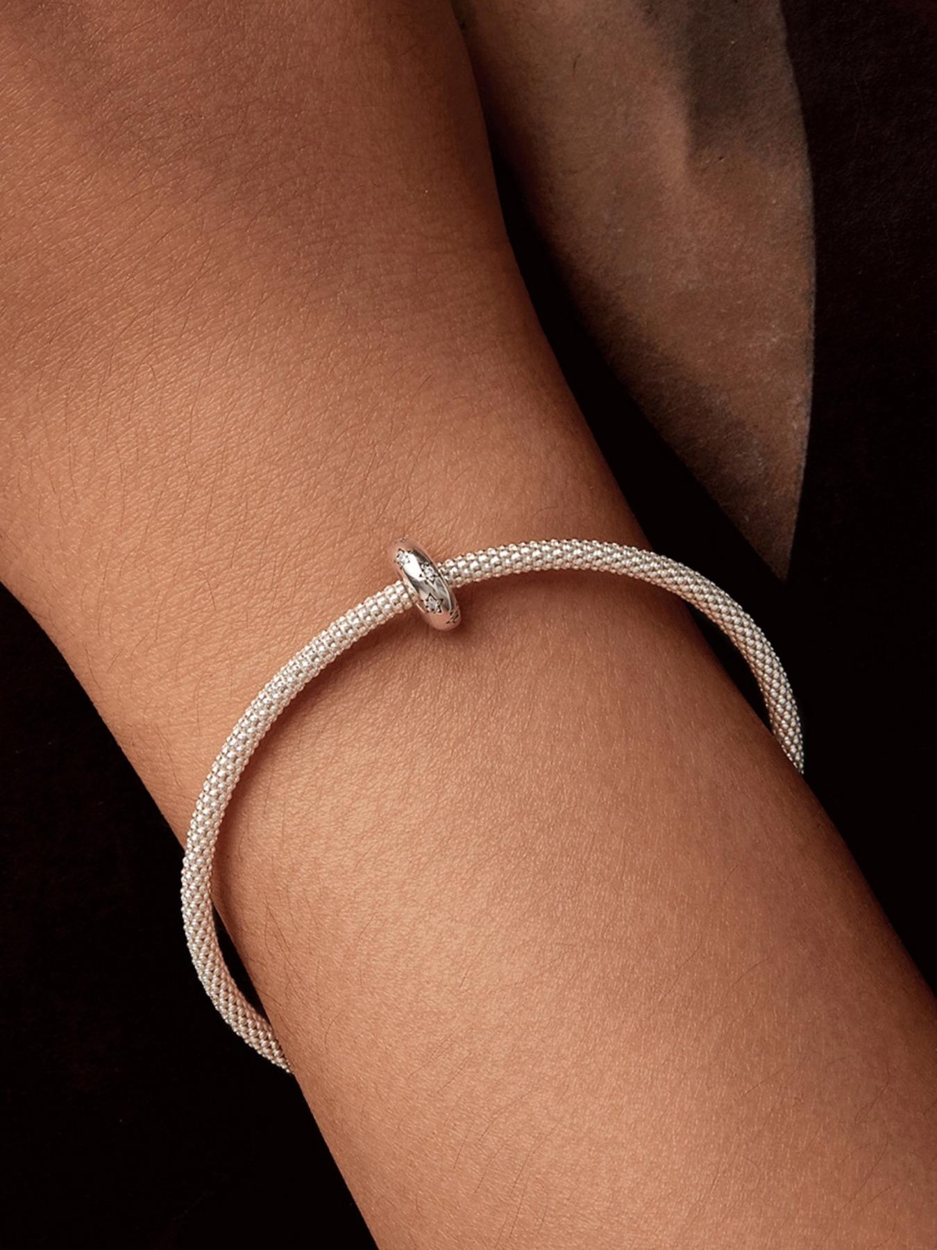 S925 Sterling Silver Star Design  Bead, Fashionable Diy Bead for Necklace & Bracelet, Trendy All-match & Exquisite Diy Jewelry Accessories for Birthday Gift