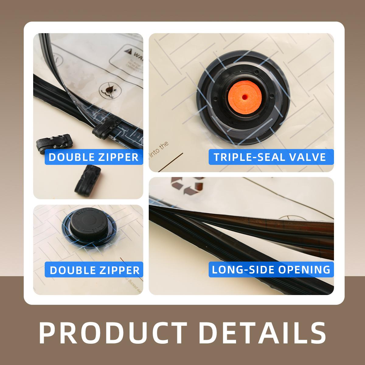 [Inspink] Travel Vacuum Compression Storage Bags with USB Rechargeable Electric Pump Ultra Compact Lightweight Space Savers for Clothing & Travel Essentials Zipper Pouches Outdoor Packing System Hand Organizer Holiday Variety Pack