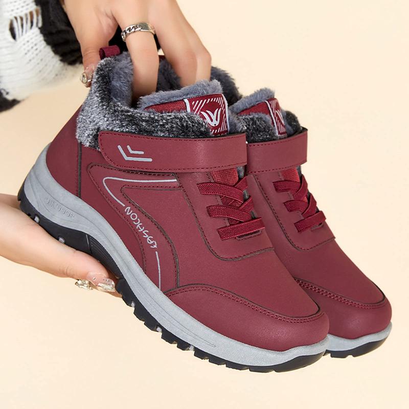 Womens Winter Snow Boots Warm Fur Lined Anti-Slip Ankle Booties Walking Shoes Non-Slip Outdoor Trekking Shoes Footwear Girl
