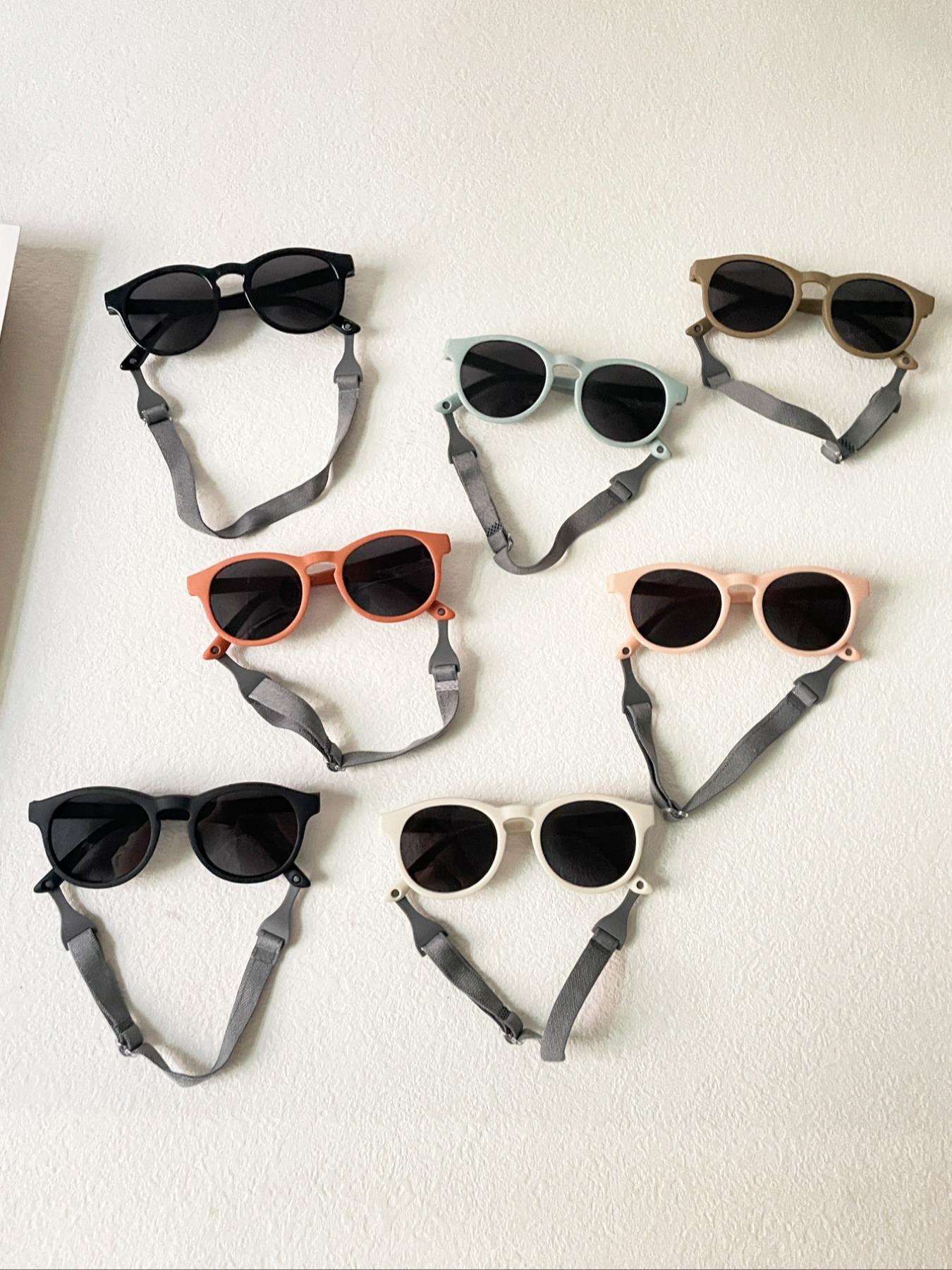 Uv400 Sunglasses with Anti-Drop Strap, Unisex Baby Shades, Travel Essential Sun Protection Glasses for Kids