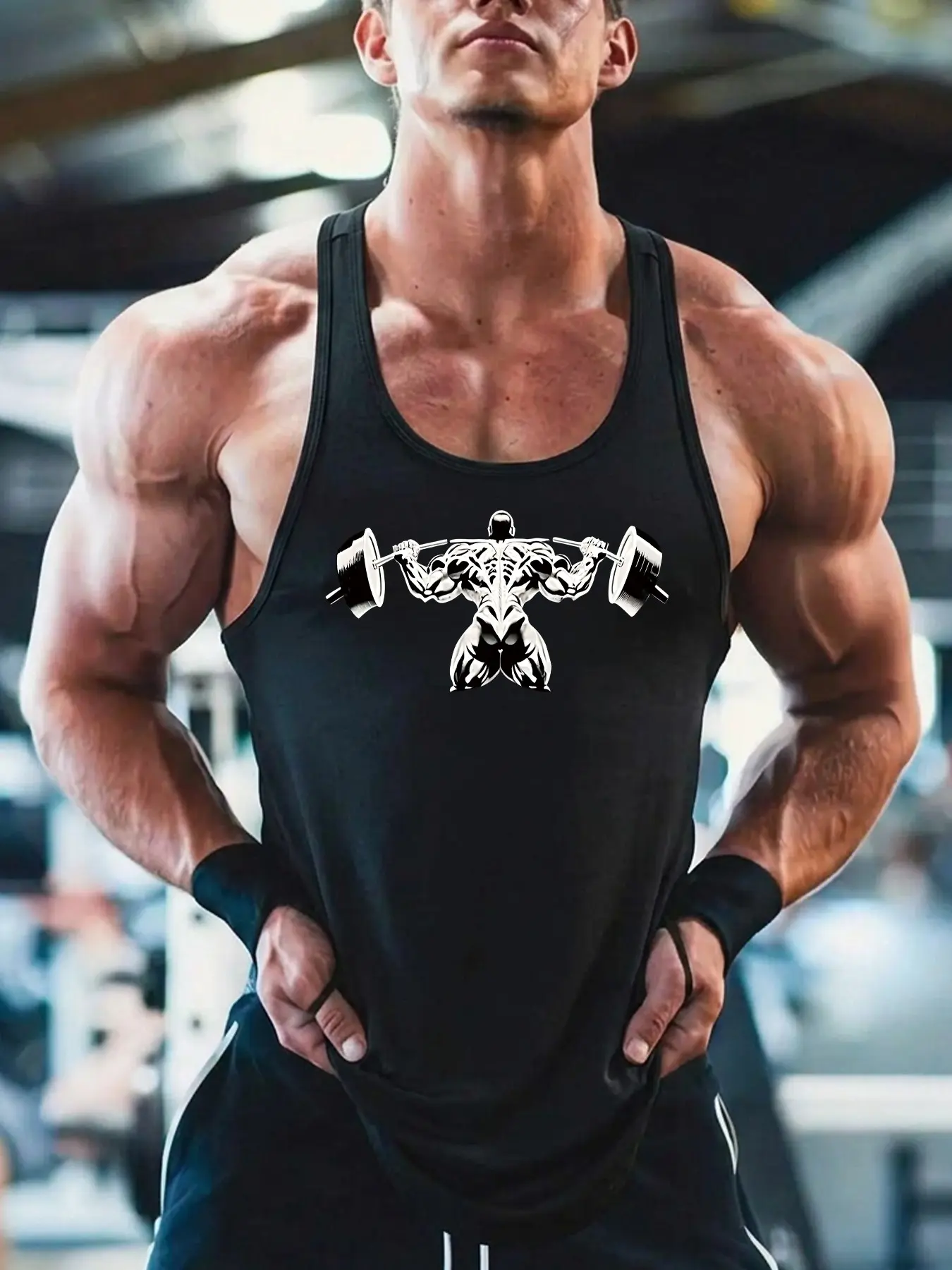 Men's Muscle Gym Stringer Sports Tank Top Breathable athletic muscle shirt, versatile for both workout training and daily street styling. Slim-fit bodybuilding vest. Athletic Tank Tops