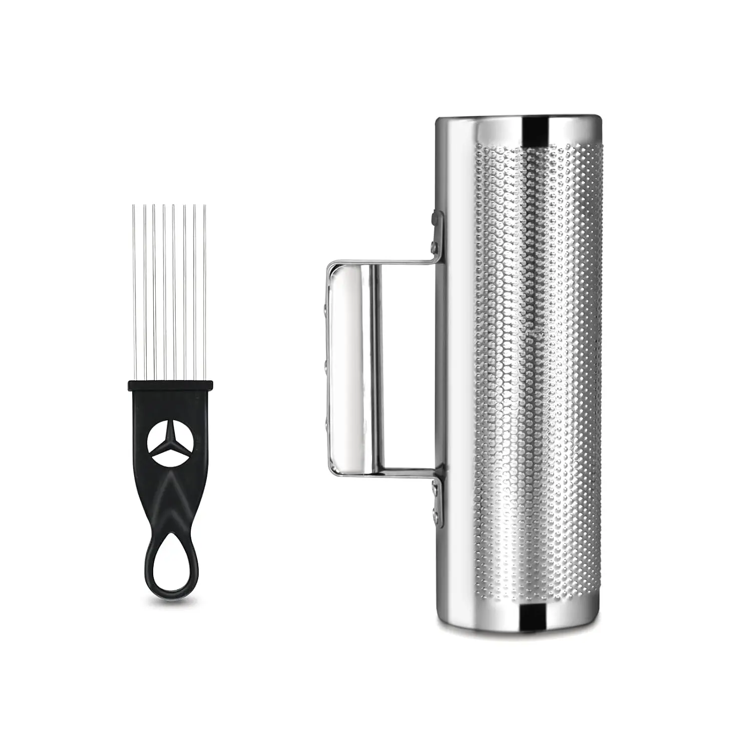 Guiro Instrument Stainless Steel Guiro 8" 3" Professional Metal Shaker with Scraper, Band Accompaniment Sand Hammer Latin Percussion Instruments for Live Performance