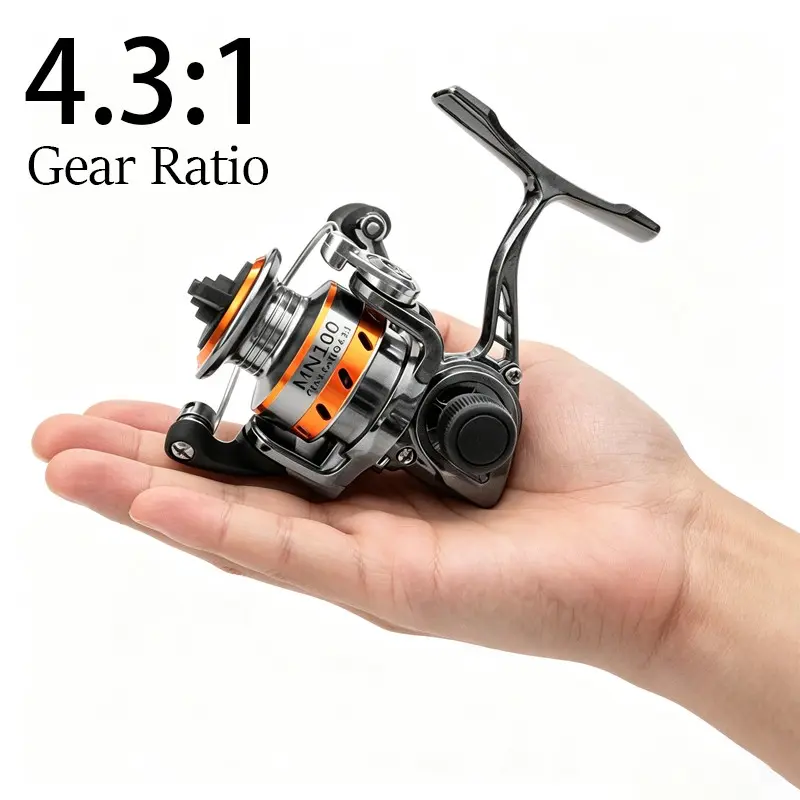 150g/5.8oz Mini Fishing Reels Spinning, 4.3:1 Gear Ratio, Portable Saltwater Carp Reel, Ultra-Light All Metal  Spinning Reel, 4KG/8.8LB Max Drag, Anti-Backspin Switch, Fishing Gear, Fishing Equipment, for Freshwater and Saltwater
