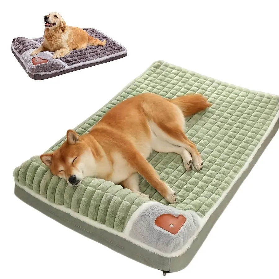1 pcs Orthopedic Foam Dog Bed for Medium and Large Cats and Dogs, XL Striped Plaid L Dog Bed with Cushion, Washable Dog Bed Sofa Pet Bed with Non-Slip Bottom Dog Cushion Comfortable Dog Bed Soft Plush with Neck Pillow, available all season
