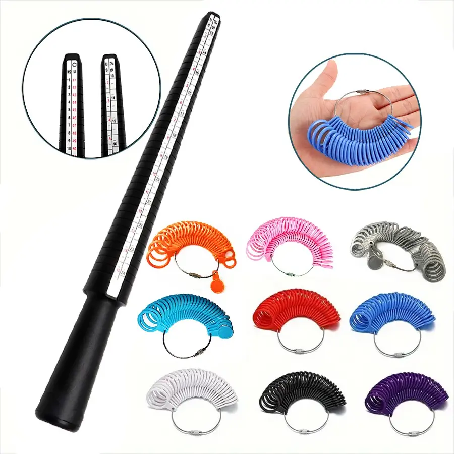 Professional Ring Sizing Tool Set, Jewelry Making Kit, Reusable Plastic Ring Mold, Finger Gauge, DIY Craft Supplies