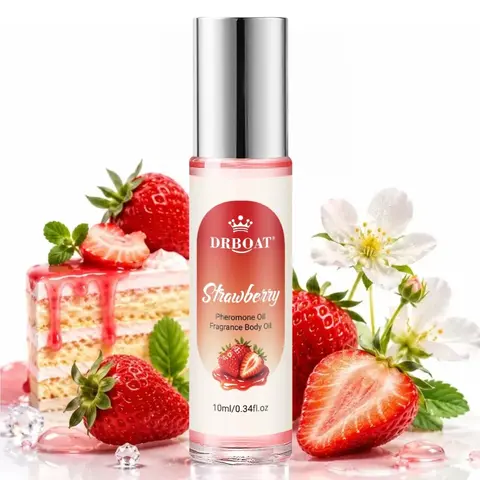 10ML Strawberry Pheromone Oil - Roll-On Subtle Perfume Oil, Essential Strawberry Fragrance, Aromatic Fruity Scent, Sweet Fruity for Men and Women, Traveling or Dating Use, Captivating Fragrance