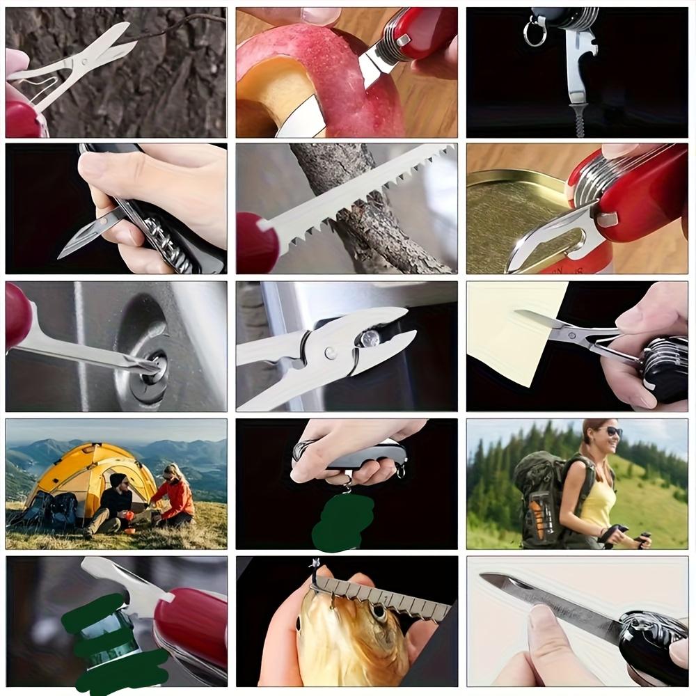 Ultimate Multi-Tool Kit,multi-purpose,tool, featuring a folding knife, screwdriver, bottle opener, scissors, and pliers. Perfect for camping, emergencies, and daily use. An ideal birthday and Valentine's Day gift for men, fathers, and husbands. Toolkit