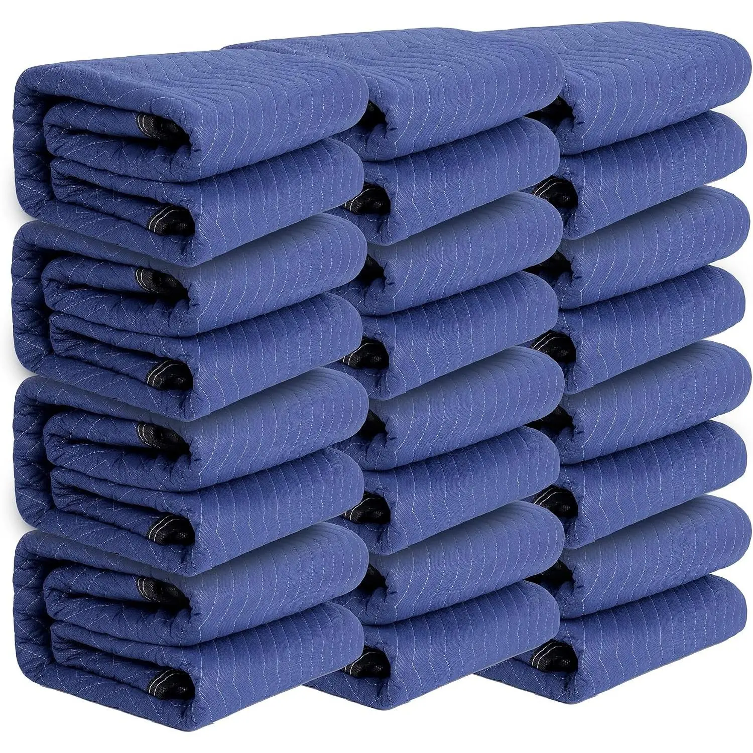 Packing & Moving Blanket - 80" x 72" 40 lb/dz - Professional Quilted Shipping Thick Furniture Pad (Blue 12 Pack)