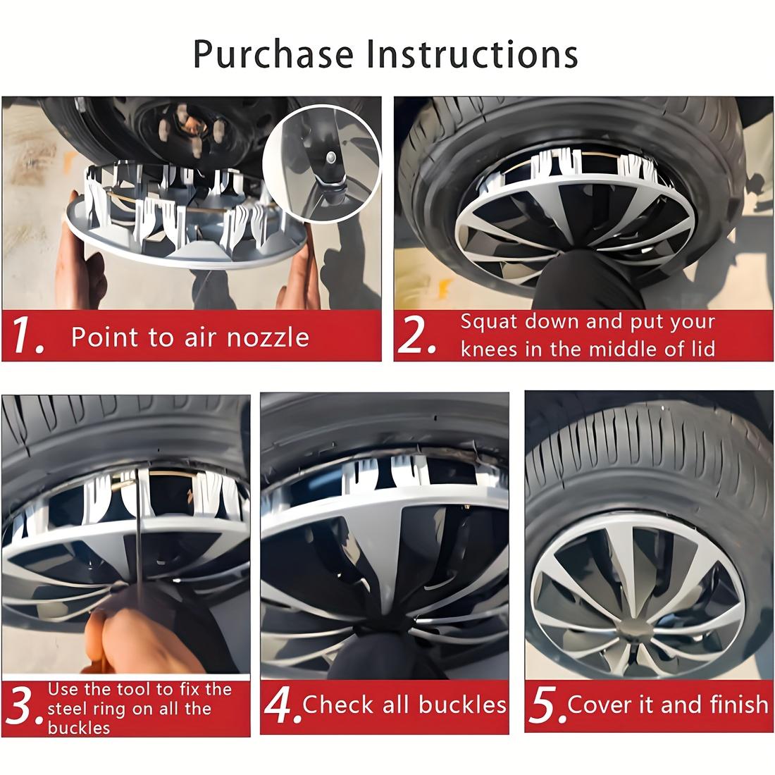 [4PCS Full Cover Wheel Hub] 4PCS/Set 15-Inch Full Cover Wheel Hub Covers - Premium Protection, Easy Installation, And Enhanced Aesthetice, Universal Compatible With Sedan, Truck, SUV, Coupe