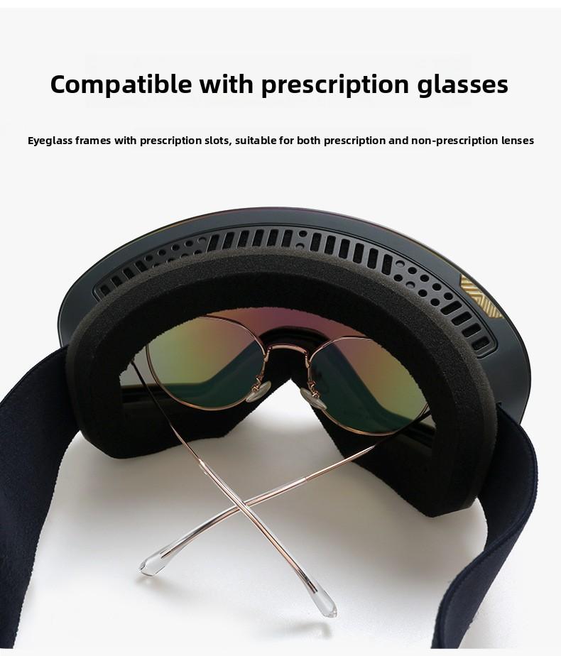 New magnetic ski goggles, cylindrical ski glasses, anti-fog, for adults, outdoor skiing and mountaineering, ski mask