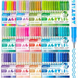 high gloss acrylic markers,1mm  bullet nib acrylic paint pens,bright colors,big capacity ink,wide range of uses,for rock painting, canvas, wood, glass, ceramic, fabric, plastic, egg, art painting supplies kit