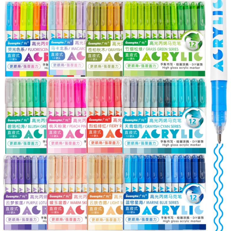 High Gloss Acrylic Markers,1mm Bullet Nib Acrylic Paint Pens Set,Bright Colors,Big Capacity ink,Wide Range of Uses,For Rock Painting, Canvas, Wood, Glass, Ceramic, Fabric, Plastic, Egg, Art Painting Supplies Kit #TOP PICKS