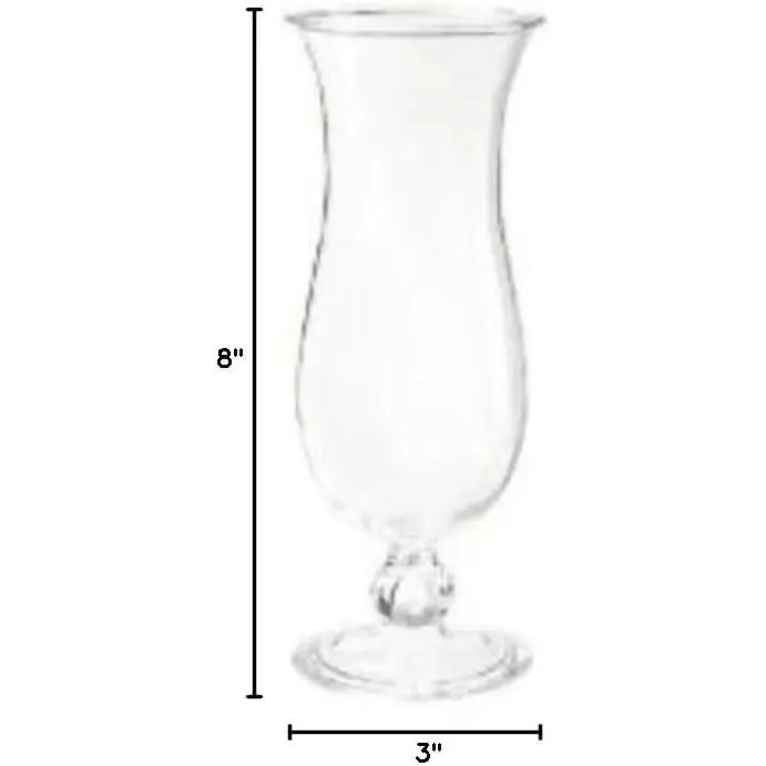 Break-Resistant 20 Ounce Clear Plastic Hurricane Glasses, 4 Pack