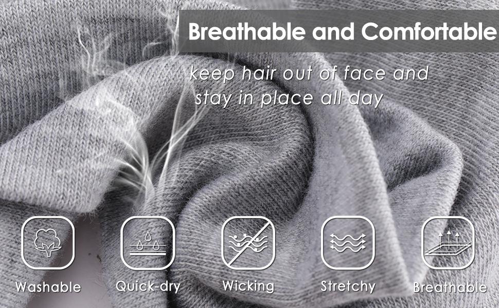 Workout Headbands for Women Hair 18pcs Non-Slip -Like Head Bands for 2.5 Inch Wide Soft Elastic Cloth Athletic Sweat Hair Women Bands