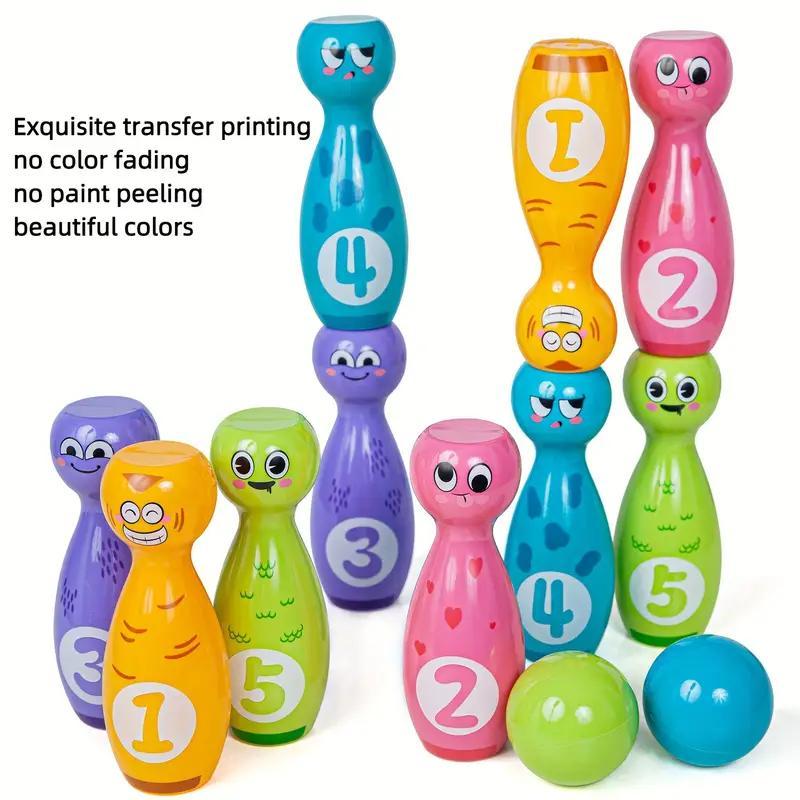 Fun Bowling Toy Set for Kids, Engaging Indoor Sports Playroom, Active Play & Parent-Child Interactive Interaction Game, Cartoon Characters Bowling Balls to Enhance Hand-Eye Coordination