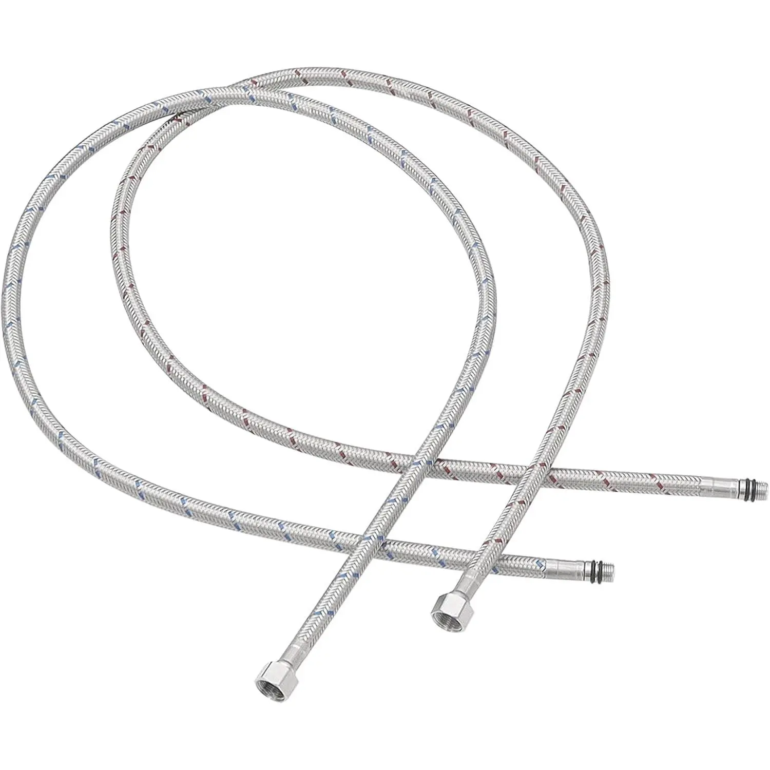 40" Length Faucet Supply Lines 3/8" Comp x M10 Male Connector Line Braided Stainless Steel Nylon Sink Hose Extension for Bathroom Kitchen Faucet 2Pcs (1 Pair)
