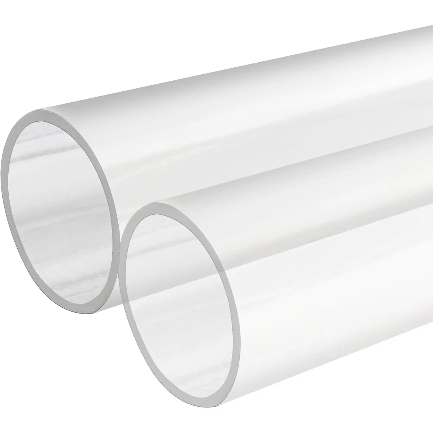 Clear PC Rigid Tubing Pipe, 2 Pack, Round Plastic Tube