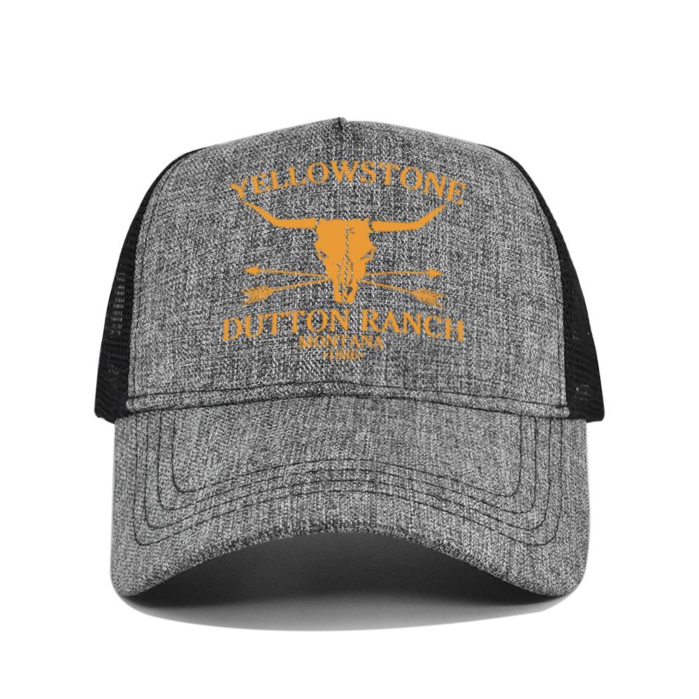 Cross-border Yellowstone baseball cap, silk-printed Yellowstone mesh cap, printed duckbill cap, unisex washable breathable sun hat