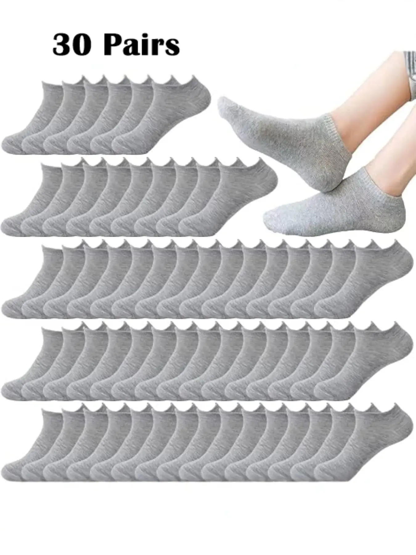 30 Pairs Unisex Low-Cut Disposable Travel Socks, Invisible Versatile Breathable Sports Socks, Bulk Pack for Active Lifestyle