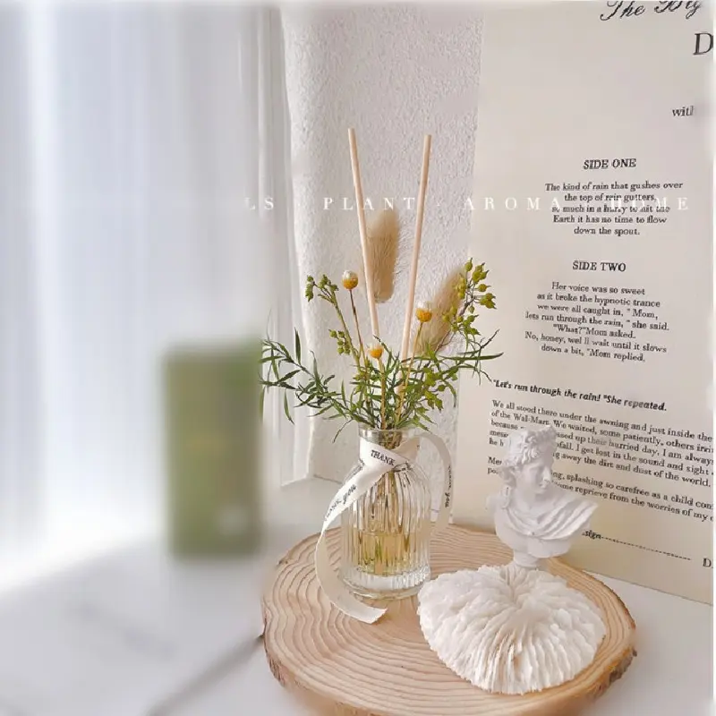 Roman Holiday Plant Diffuser Oil, No Fire Essential Oil, Dried Flower Vase, Bedroom Bathroom Office Fragrance, Style Decor