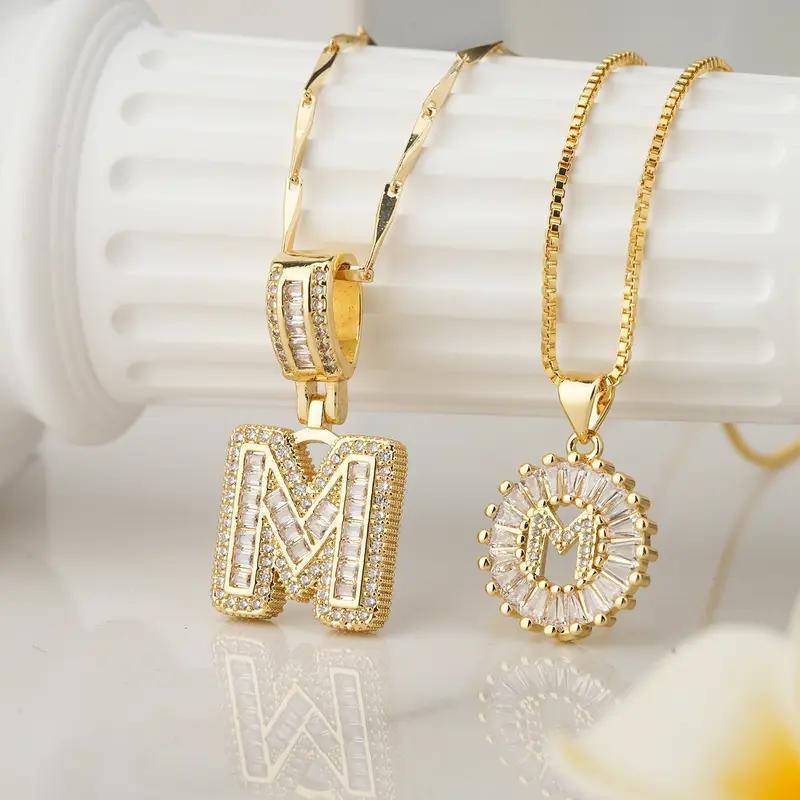 2-Piece Initial Set 26 Alphabet Necklace Fashion Jewelry Perfect for Parties, Birthdays, Anniversary Gifts, Valentine's Day Gift Sets