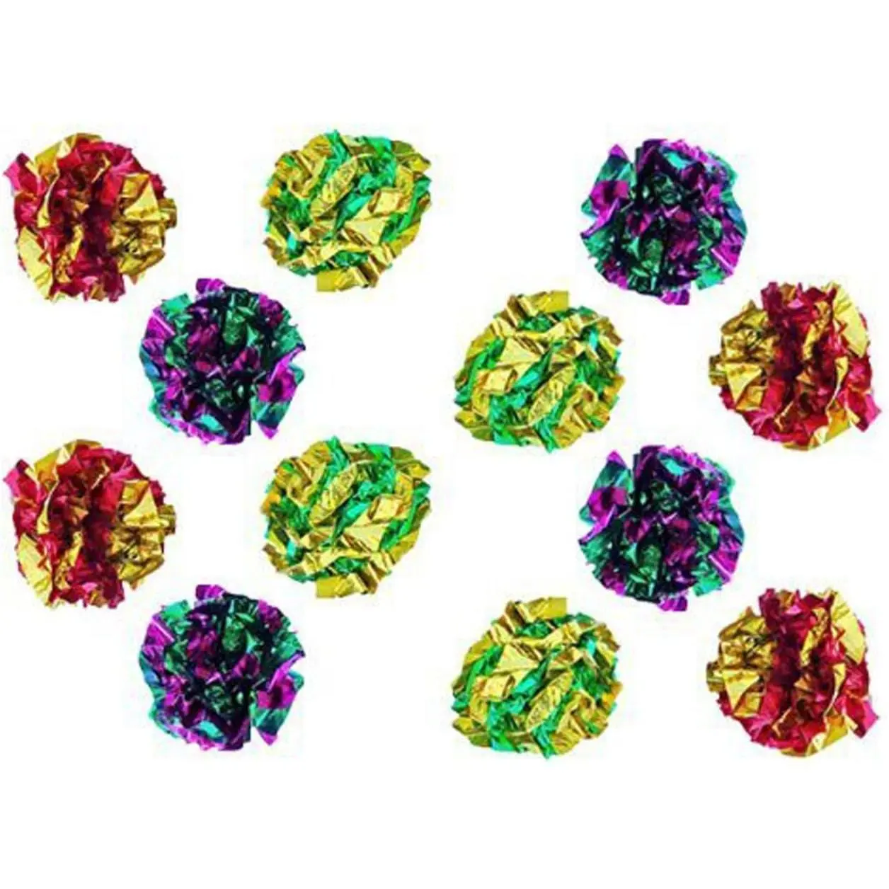 Mylar Crinkle Balls  Toys - 12 Pack