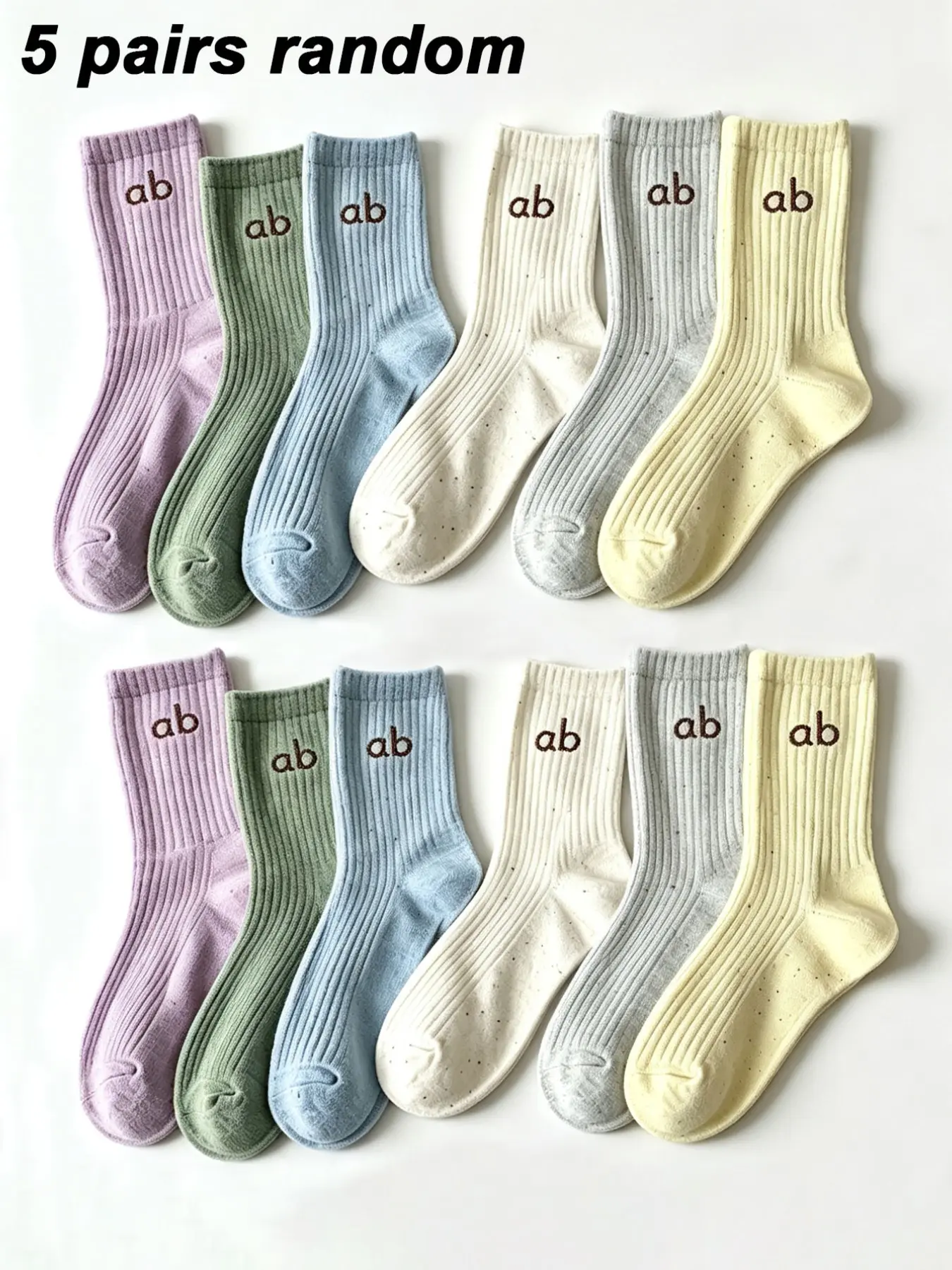 Women's Letter Pattern Mid-Calf Socks, Breathable Sweat-Wicking Casual Socks, Low Cuff Long Socks, Ideal for Daily Wear, Back-To-School Season, Random Colors