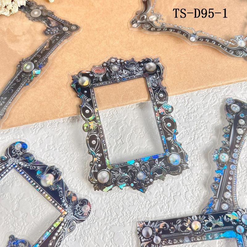 Vintage Photo Frame Design Sticker, 10 Sheets/pack Scrapbooking Decorative Sticker, DIY Decorative Sticker for Scrapbooking & Journal Making, Christmas Gift, Crafts