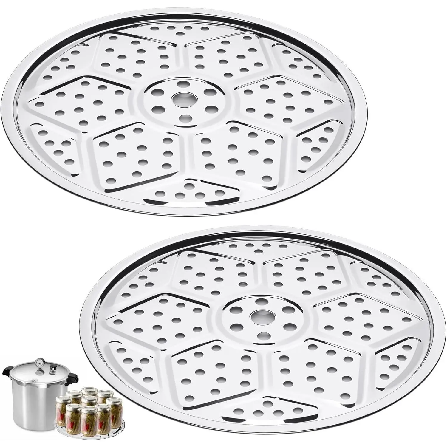 2 Pcs Pressure Canner Rack, 11-inch Pressure Cooker Rack, Stainless Steel Premium Canner Rack for Pressure Canner - Compatible with most mainstream pressure canners
