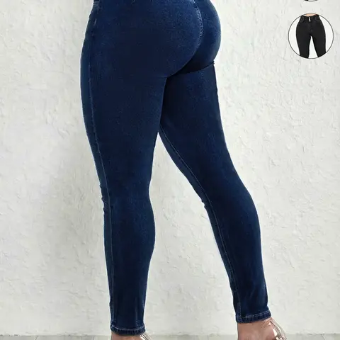 Women's Butt-Lift High-Waisted Jeans, Tummy Control High Stretch Elastic Denim Jeggings, Casual Everyday Slim Fit Trousers for Work, Date & Daily Wear, Womenswear